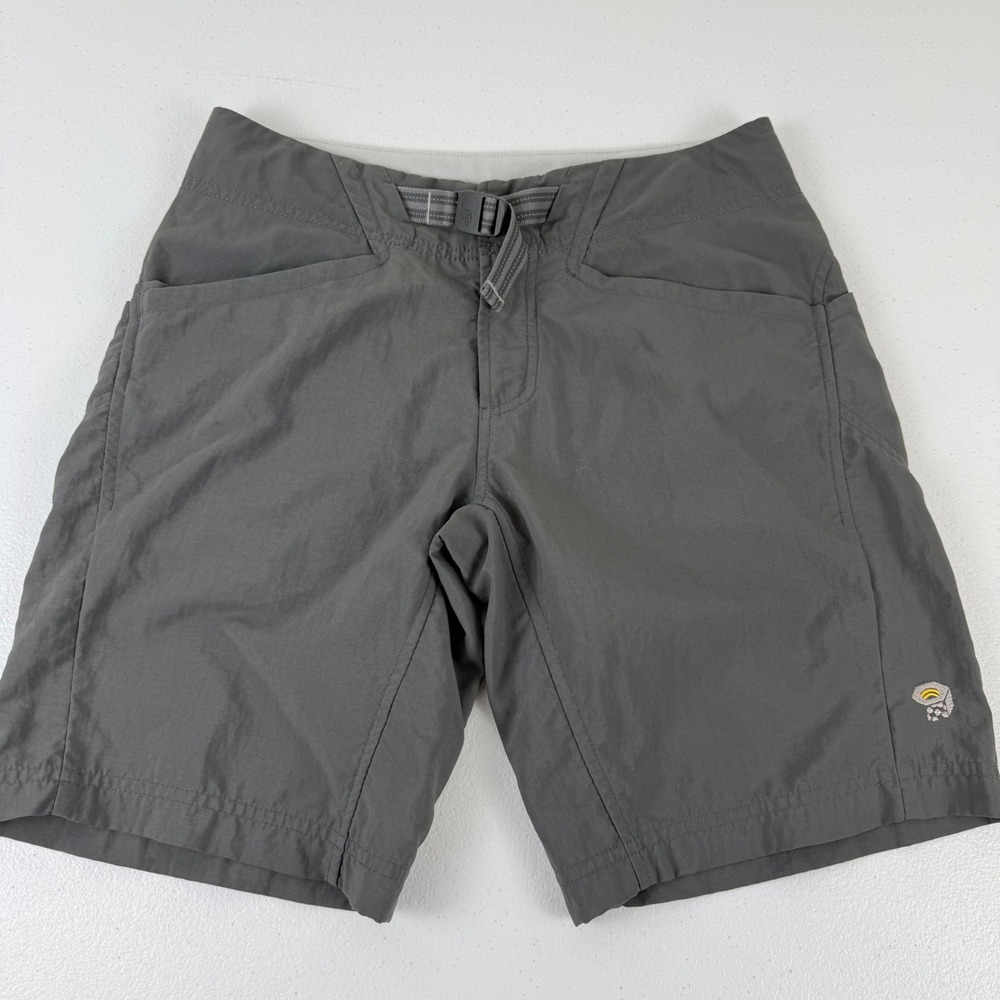 Mountain Hardwear Womens Gray Nylon Hiking Shorts Integrated Belt OL3404 Size 4